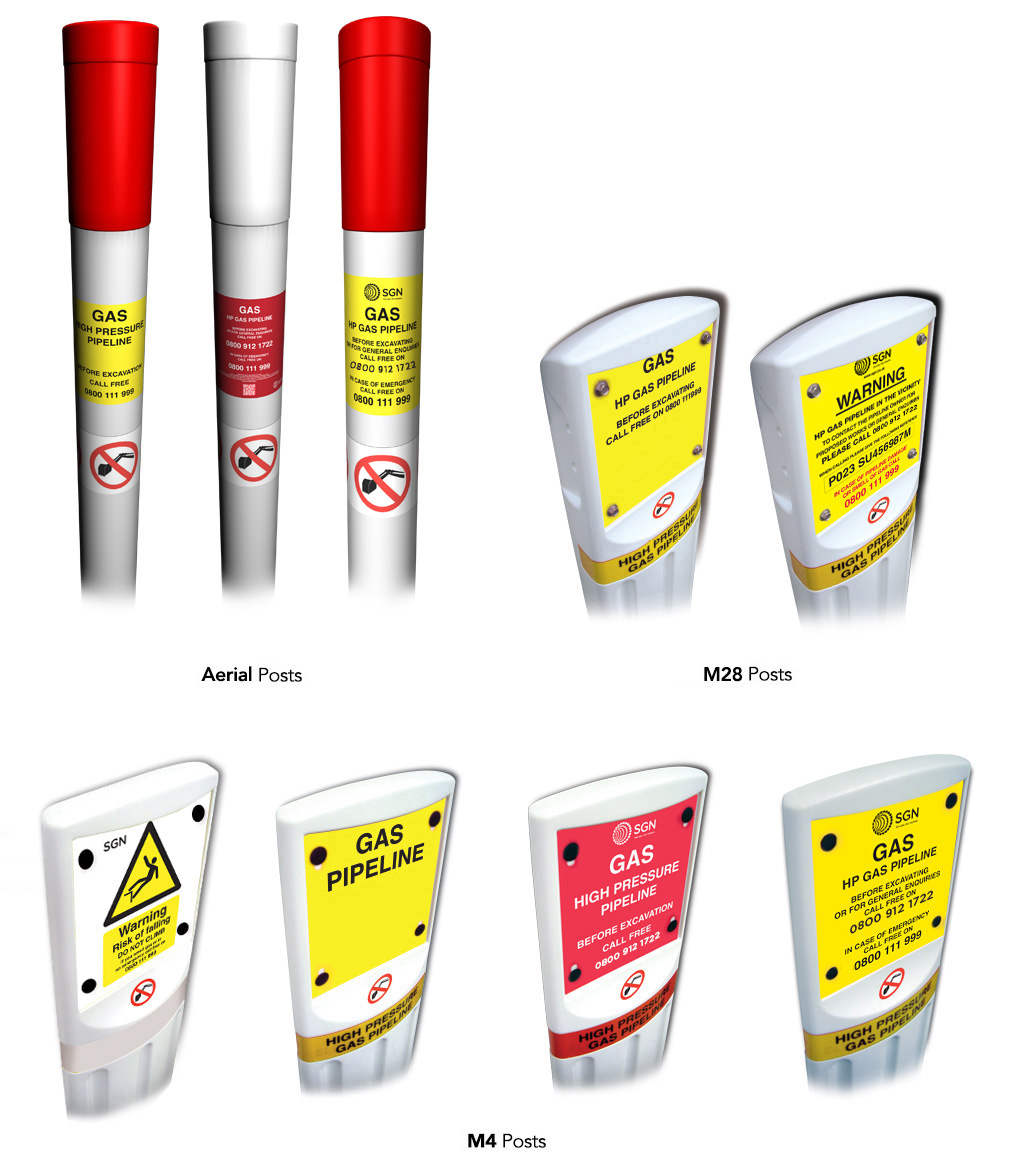 Pipeline markers you will see which mark the location of our pipes