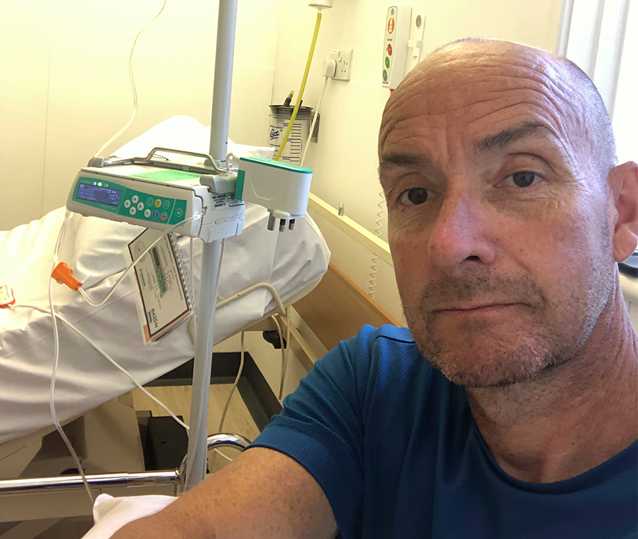 A picture of Engineering Manager Ken in his hospital room