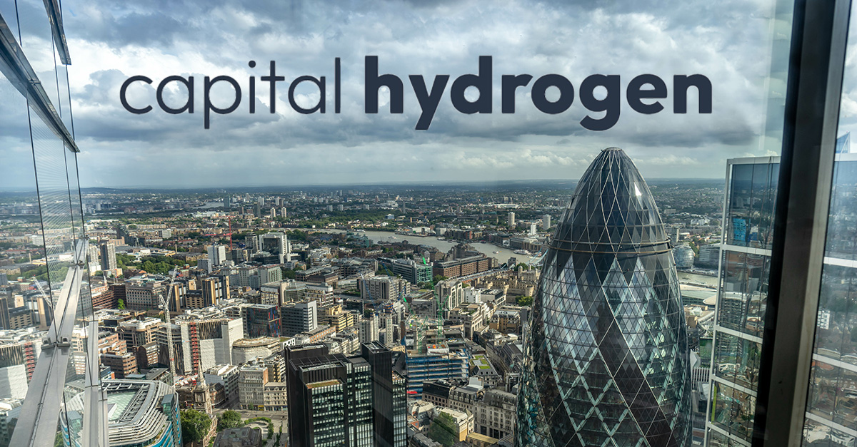 An image of London city with 'Capital Hydrogen' logo