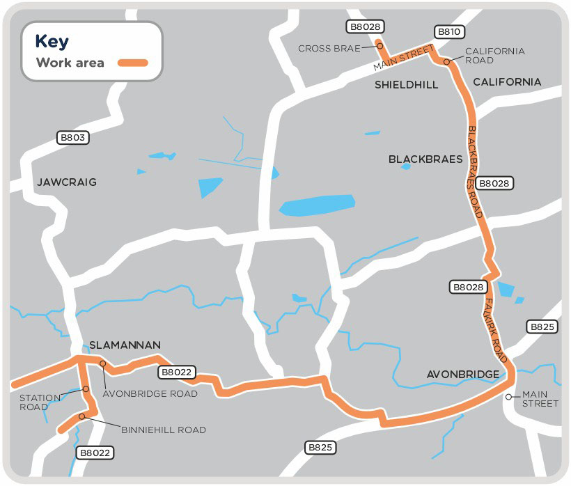 Falkirk gas extension project map