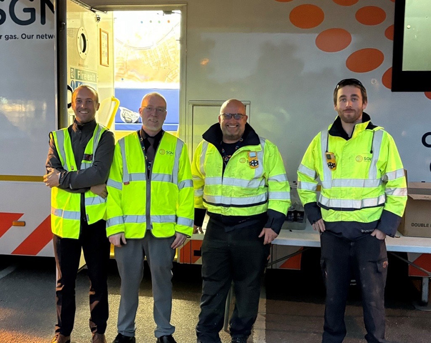 SGN engineers Kevin MacDonald, David Lindsay, Mark Newton and Ryan Wharton at Banbury incident