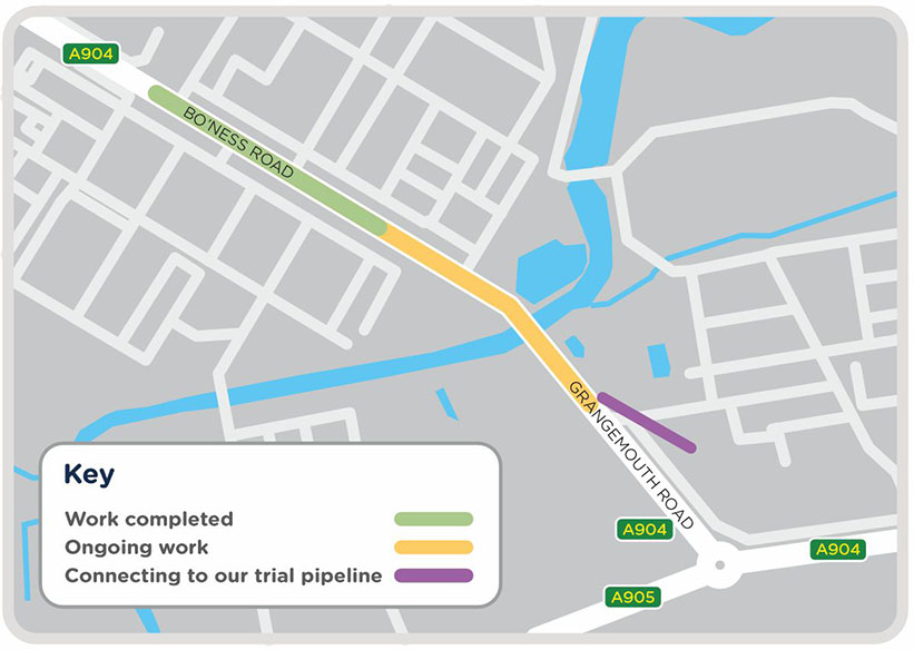 A map showing where we're working in Grangemouth