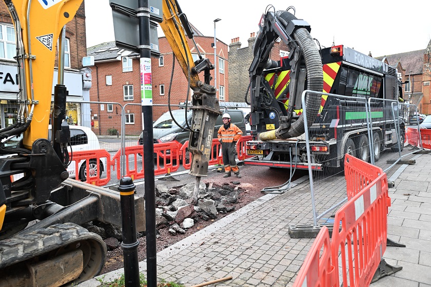 Engineering work taking place in Garratt Lane, Wandsworth