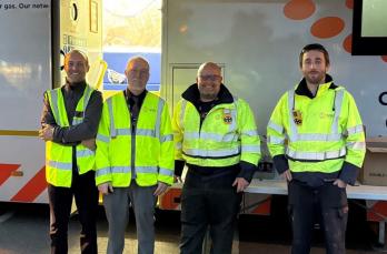 SGN engineers Kevin MacDonald, David Lindsay, Mark Newton and Ryan Wharton at Banbury incident